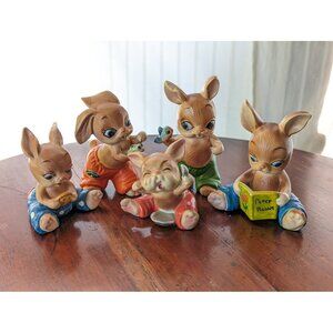 CHOOSE Vintage Josef Originals bunny figurine, bunny hutch series brown rabbit